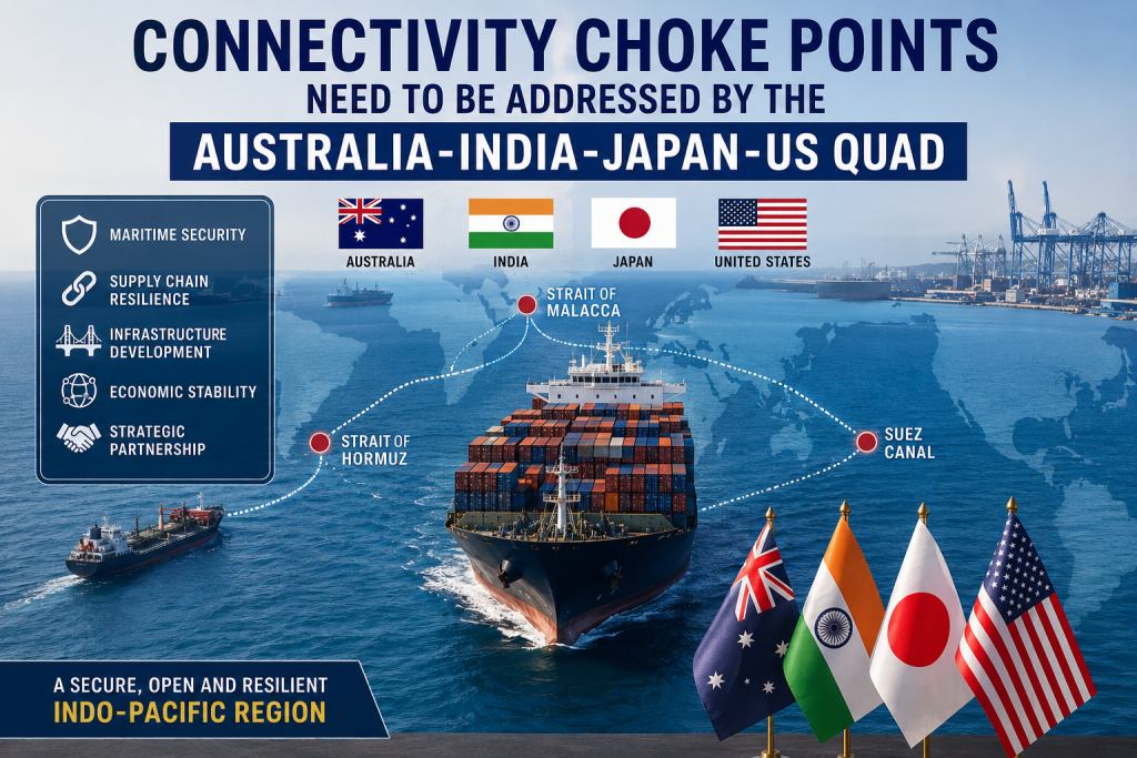 Connectivity Choke Points Australia-India-Japan-US Quad