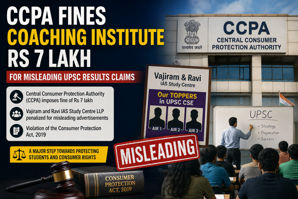 CCPA Fines Coaching Institute Rs 7 Lakh