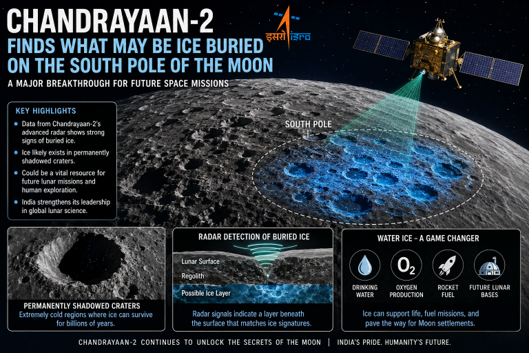 Chandrayaan-2 Moon South Pole Ice