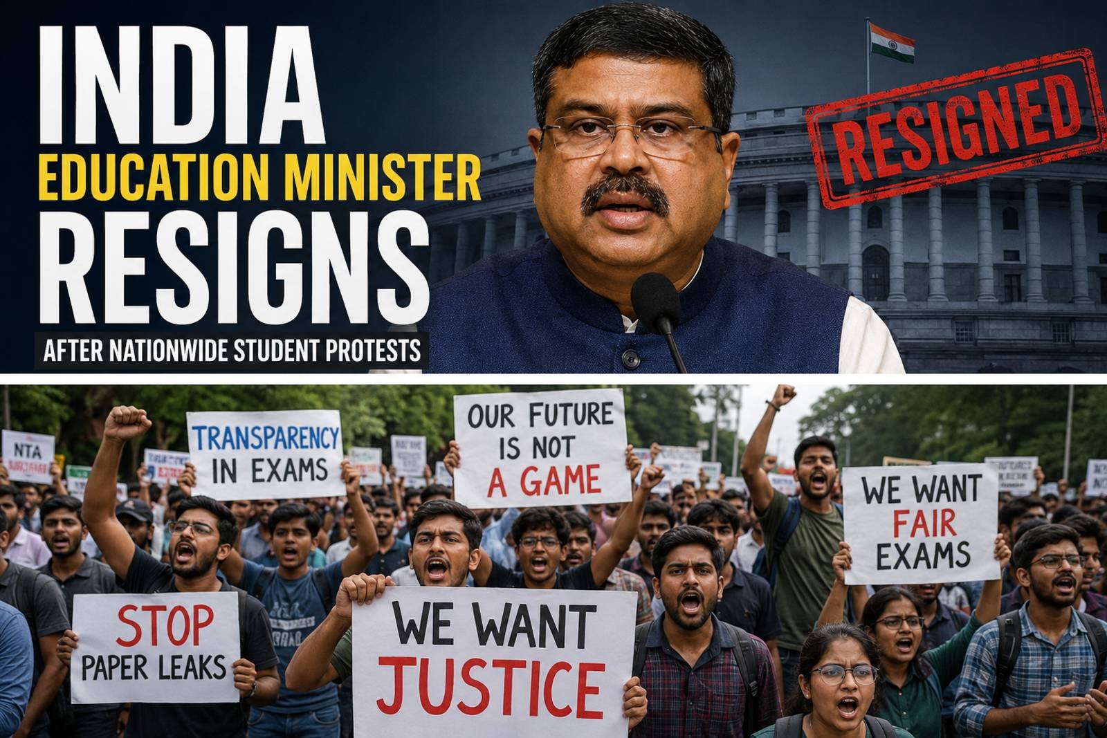 Education Minister Dharmendra Pradhan Resigns After Weeks of Nationwide Student Protests